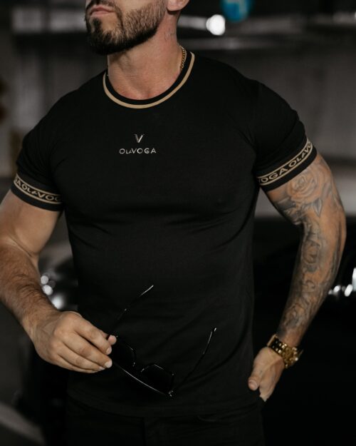 T-shirt męski slim fit SLS Ola Voga czarny