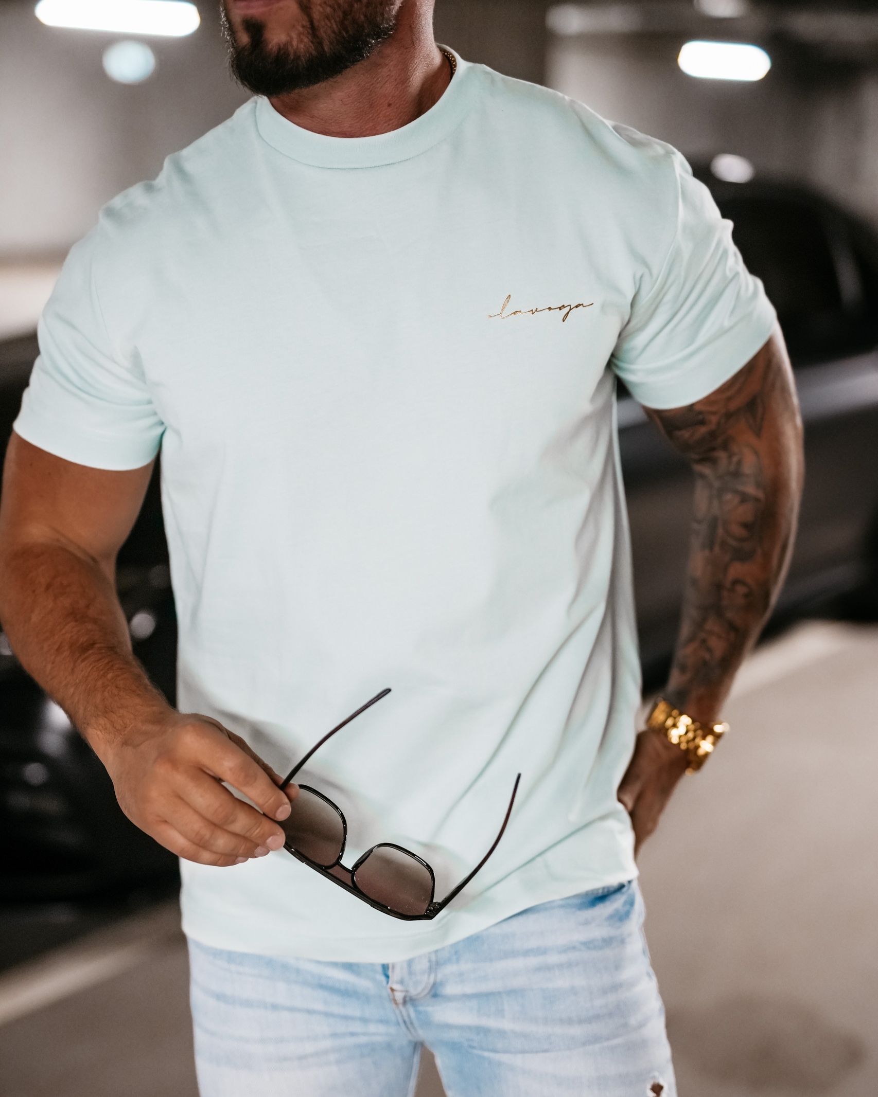 T-shirt męski bawełniany Blush Ola Voga błękitny