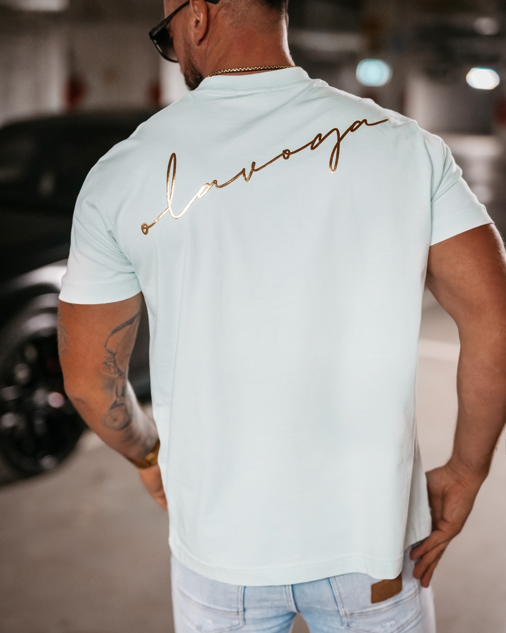 T-shirt męski bawełniany Blush Ola Voga błękitny