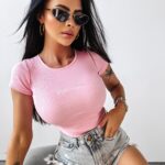 Body prążkowane modelujące Pearl Ola Voga różowe