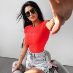 Body prążkowane modelujące Pearl Ola Voga neonowy koral