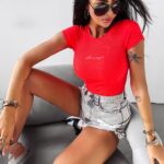 Body prążkowane modelujące Pearl Ola Voga neonowy koral