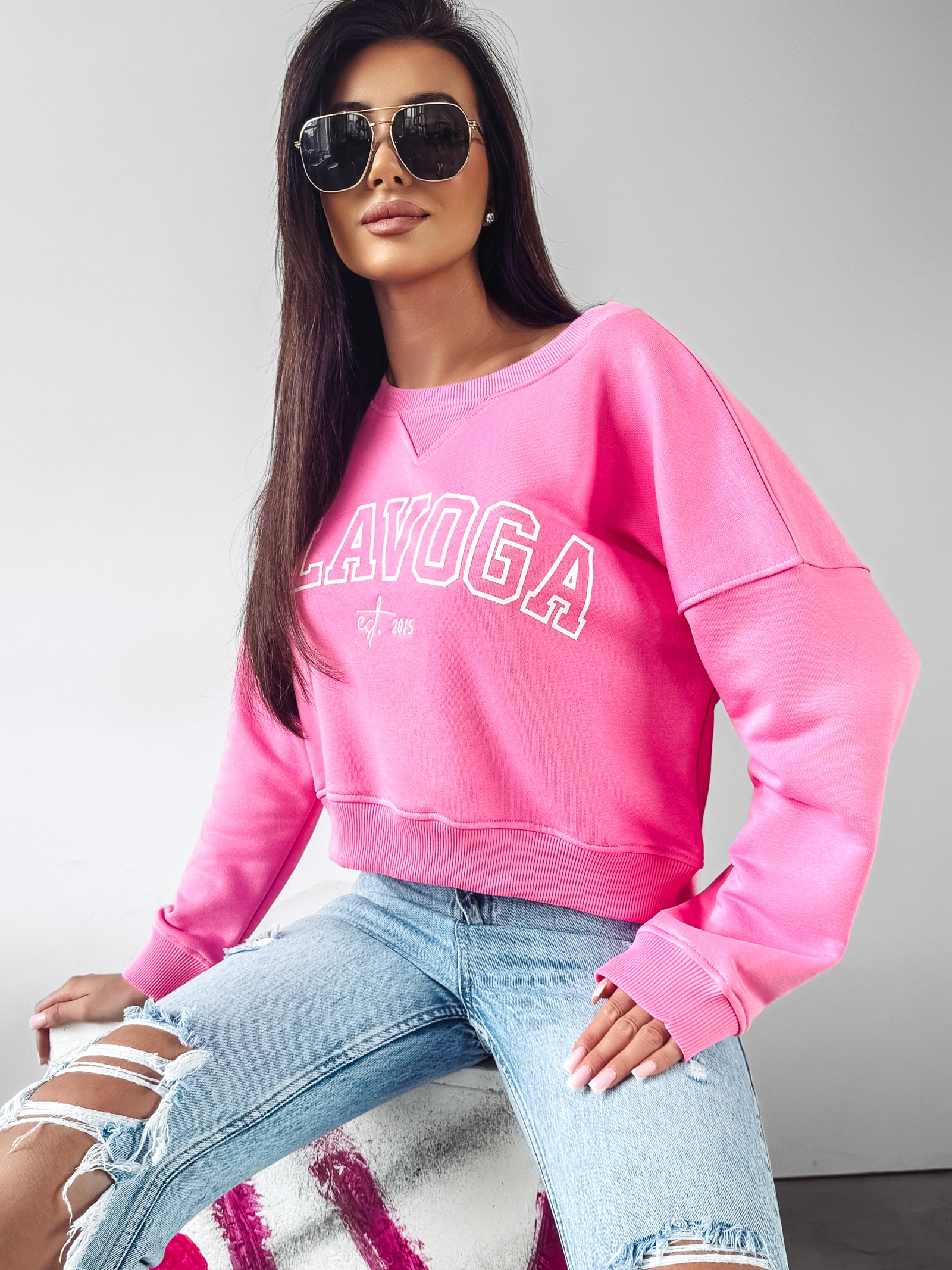Bluza crewneck klasyczna Dreamer Ola Voga różowa