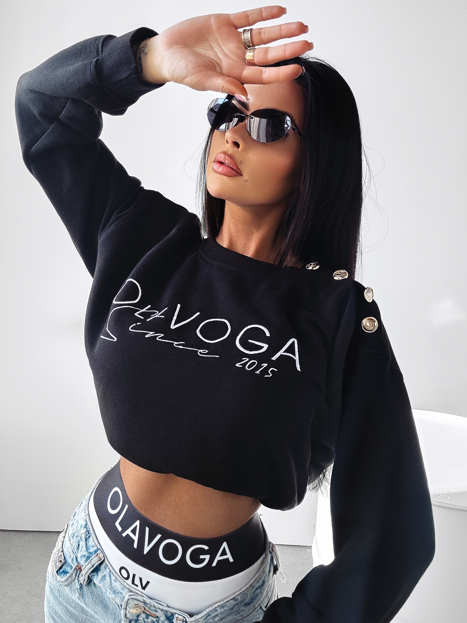 Bluza z haftem Lena Ola Voga czarna