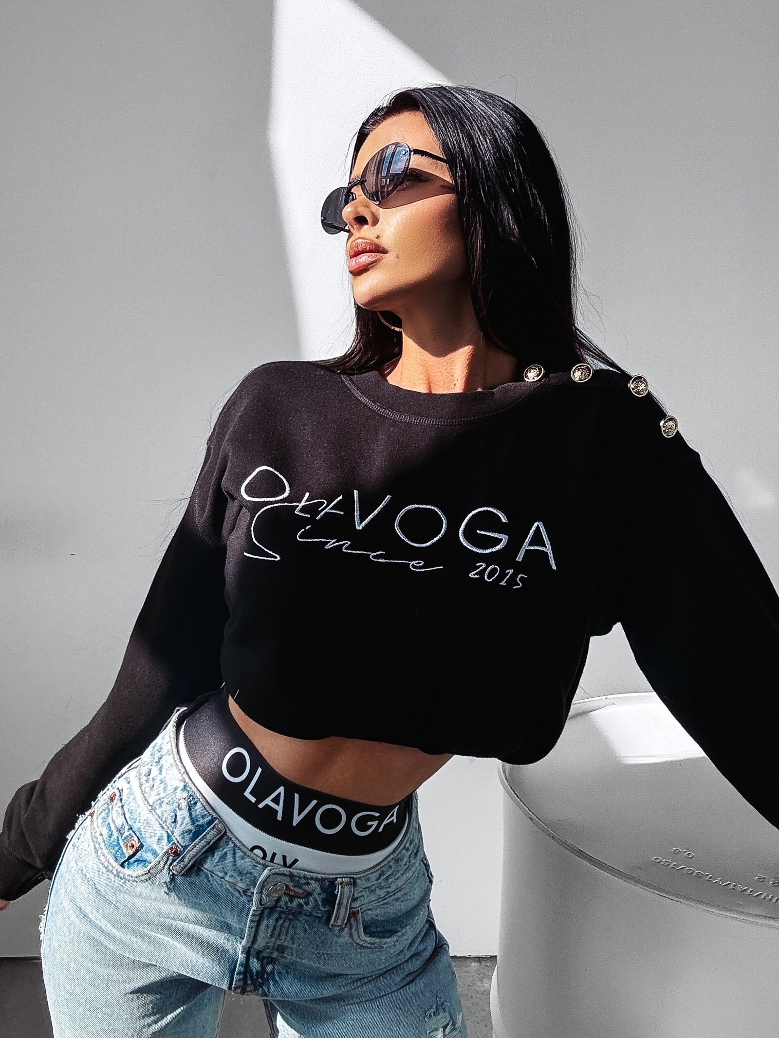 Bluza z haftem Lena Ola Voga czarna