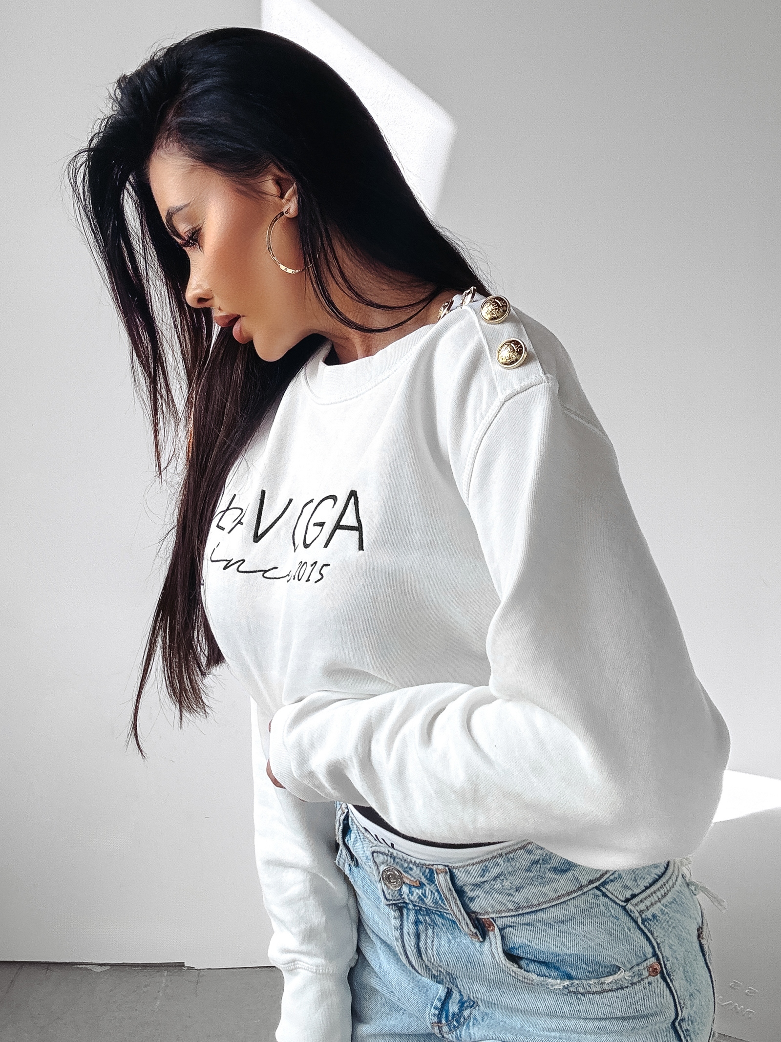 Bluza z haftem Lena Ola Voga ecru