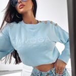 Bluza z haftem Lena Ola Voga błękitna