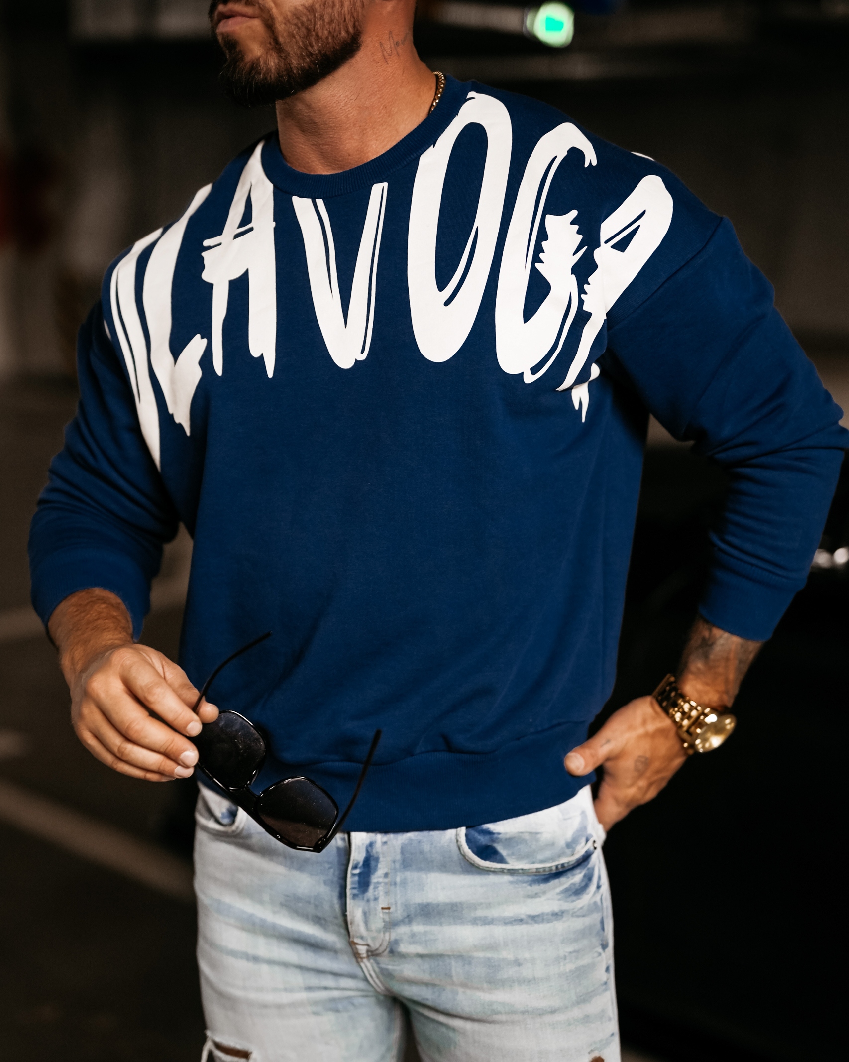 Bluza męska crewneck CHIRA OLAVOGA granatowa