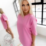 T-shirt luźny Master różowy