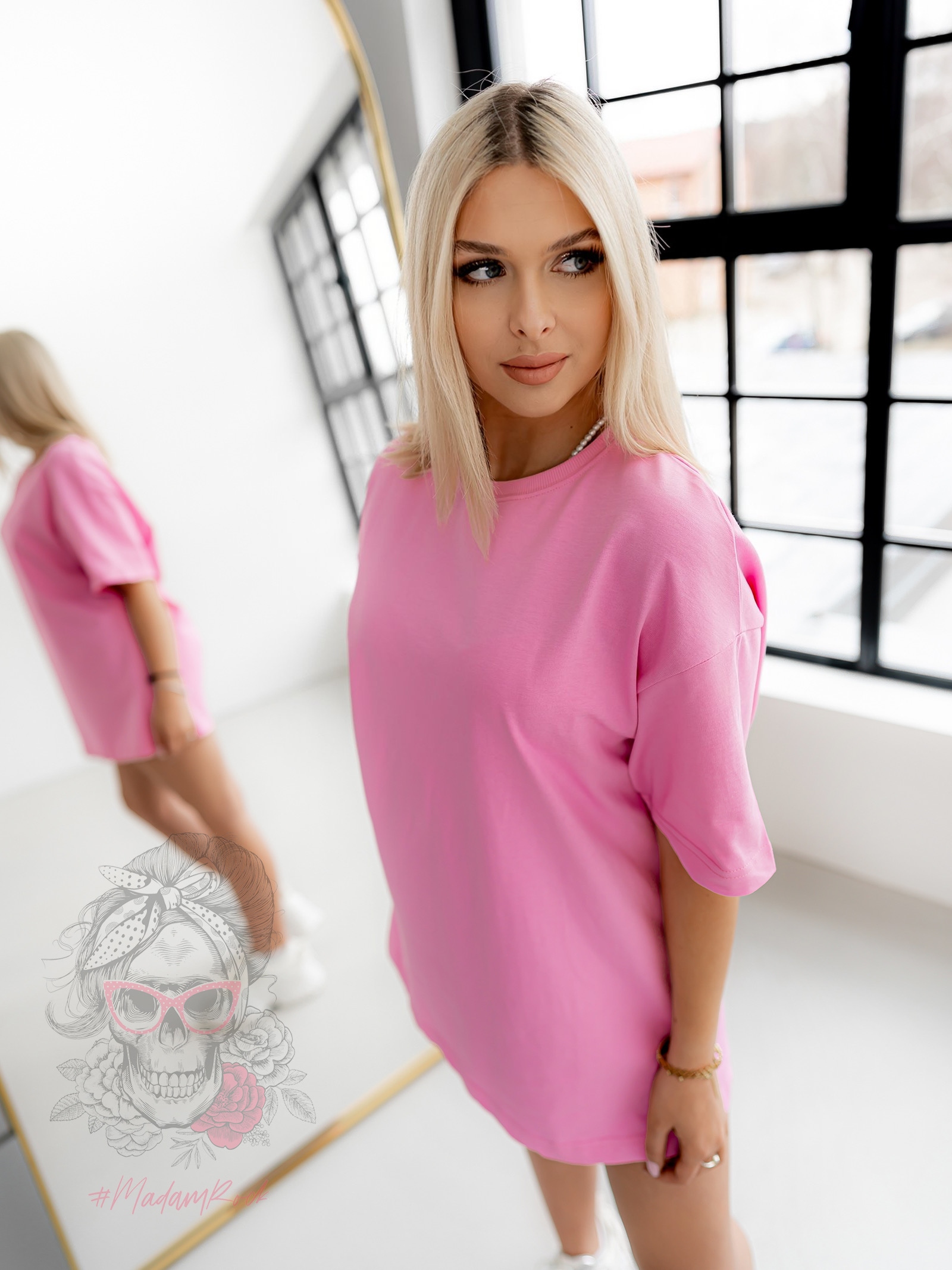 T-shirt luźny Master różowy