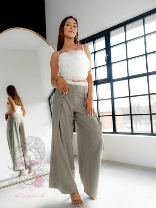 Spodnie szerokie Laver khaki