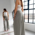 Spodnie szerokie Laver khaki