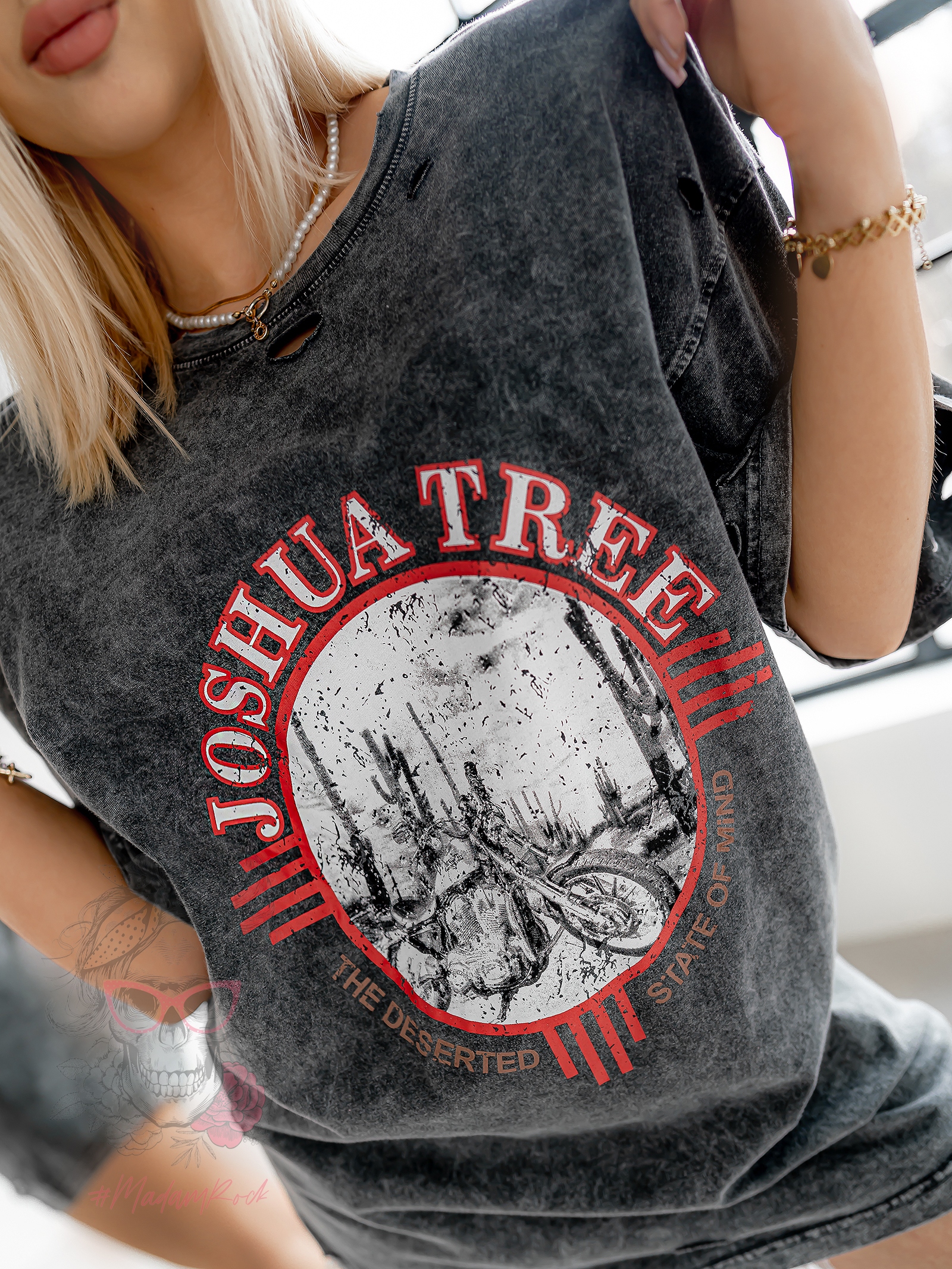 T-shirt dekatyzowany Harley szary