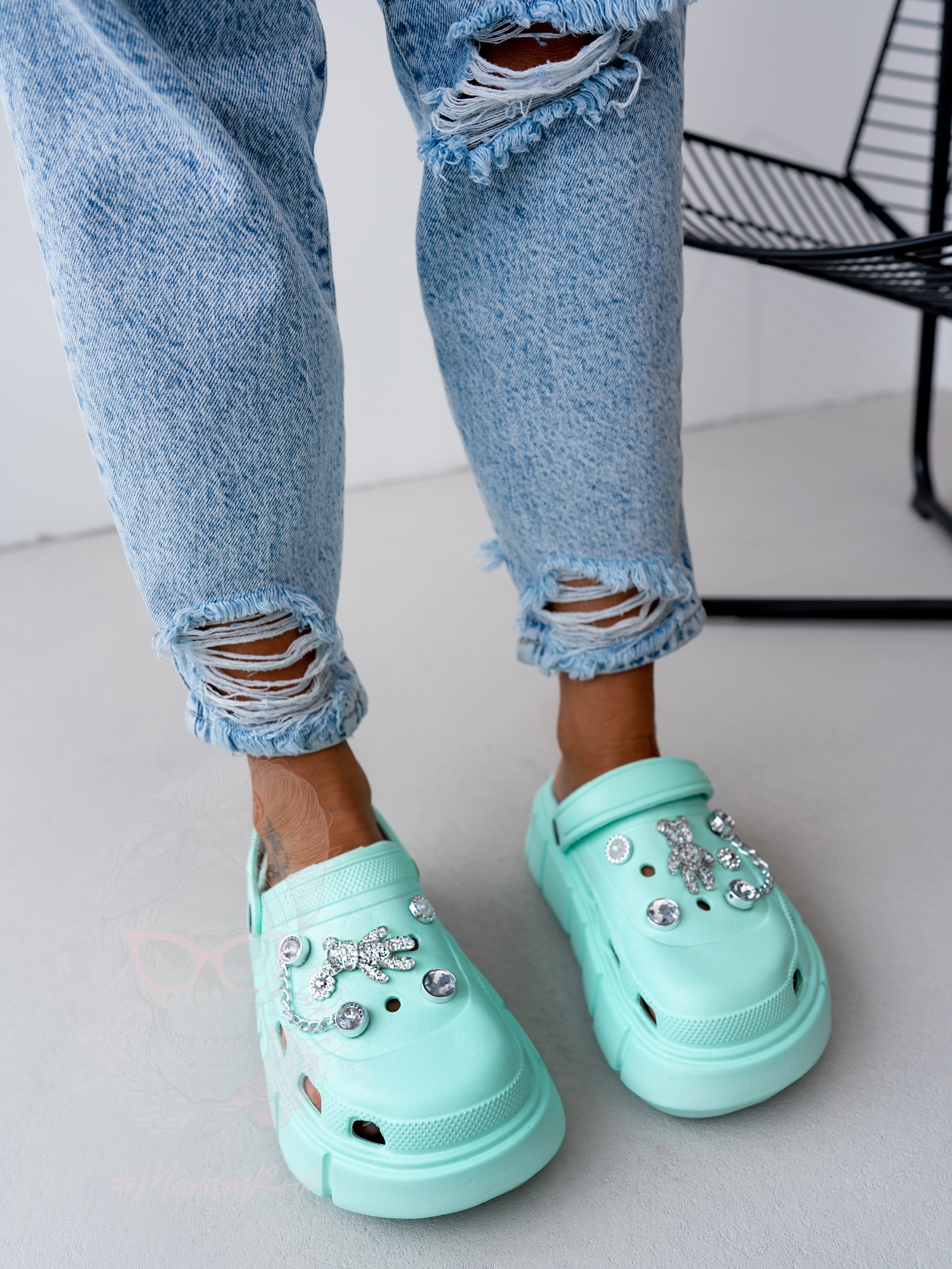 Sandały chodaki Rock Wanna Be With You miętowe