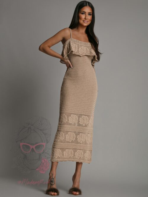 Sukienka dzianinowa Ashli cappuccino