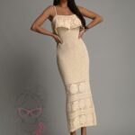 Sukienka dzianinowa Ashli beżowa