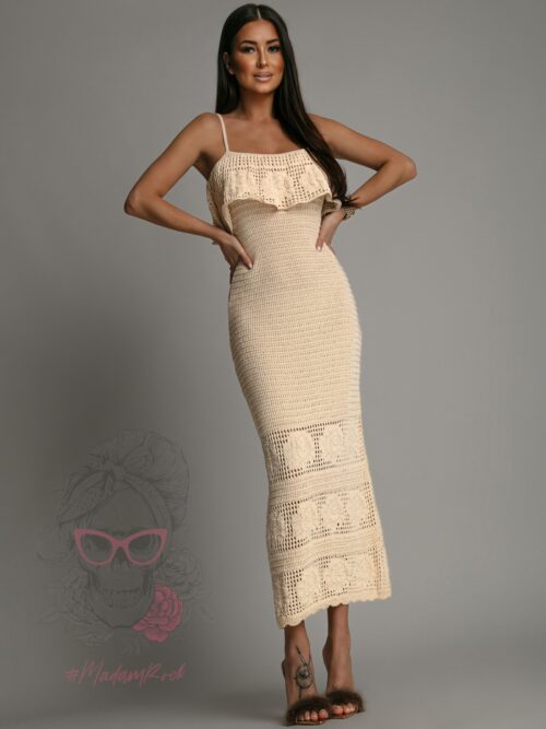 Sukienka dzianinowa Ashli beżowa