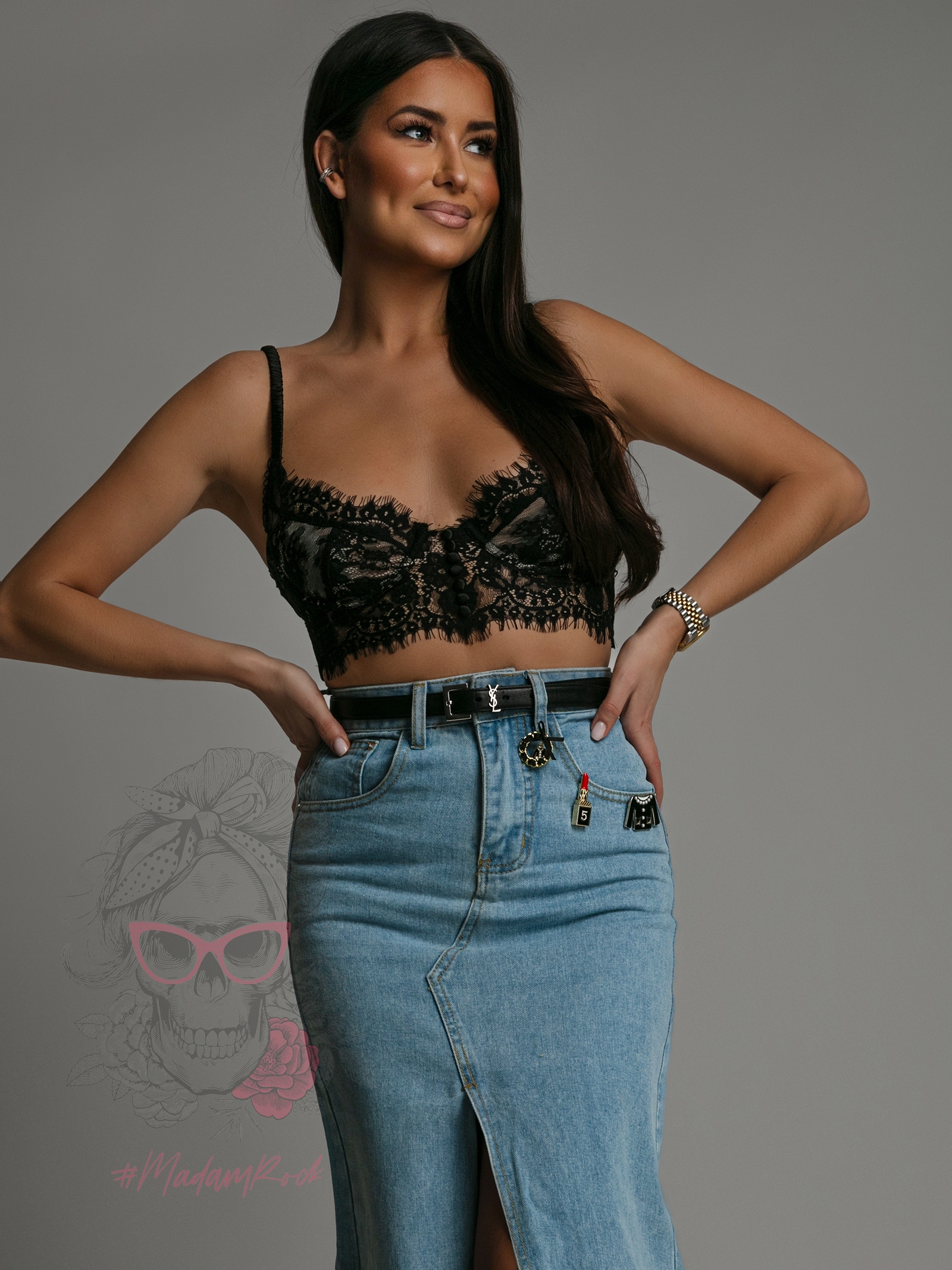 Gorset koronkowy Foriso czarny