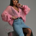 Sweter ażurowy Musito różowy