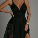 Sukienka satynowa mini NB Marilyn czarna