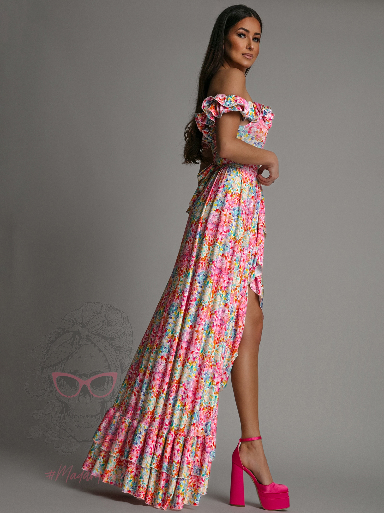 Komplet body + spódnica maxi NB Fiti kolorowy