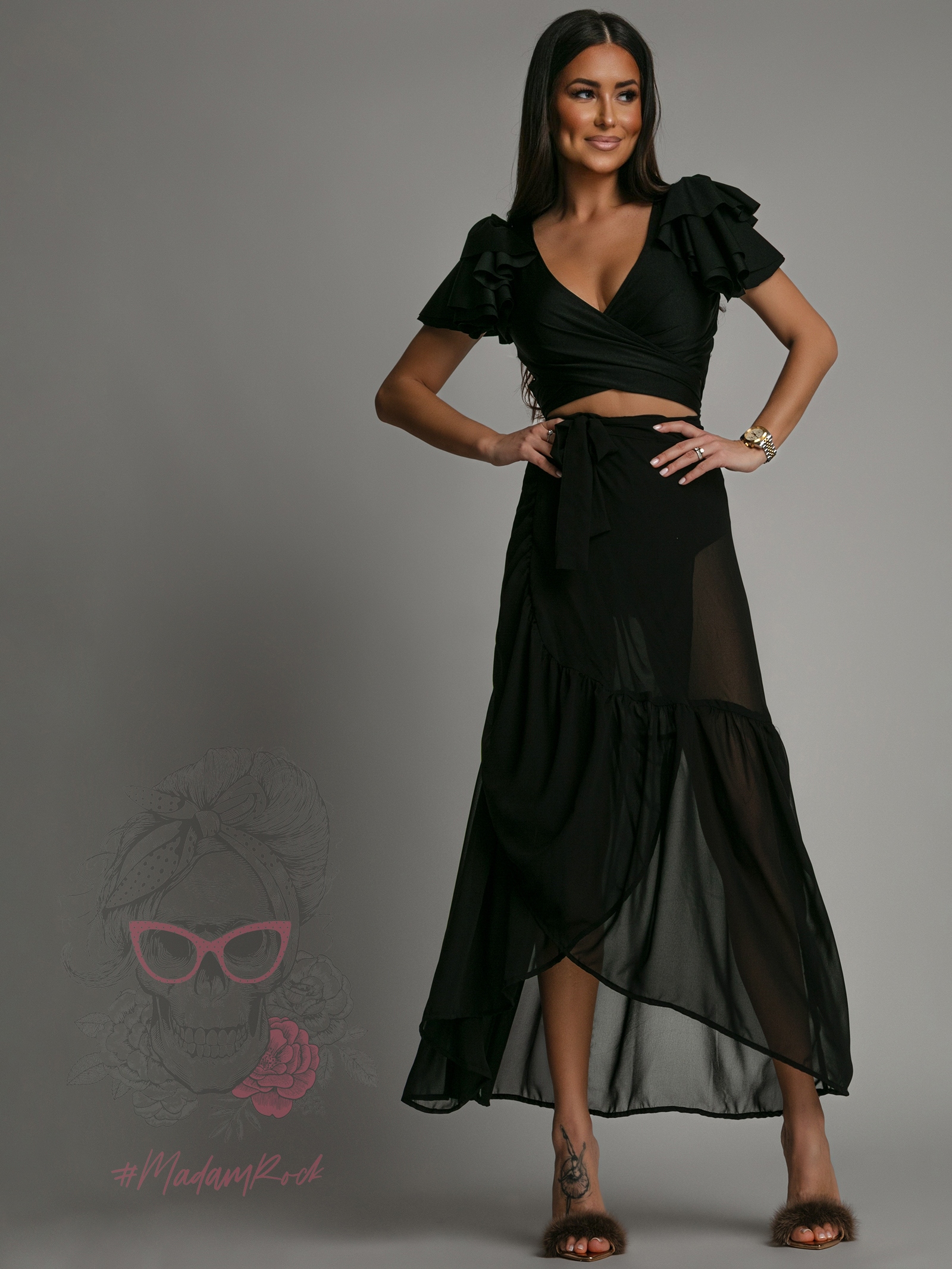 Komplet bluzka + spódnica NB Misylla czarny