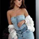 Top jeansowy Timi niebieski