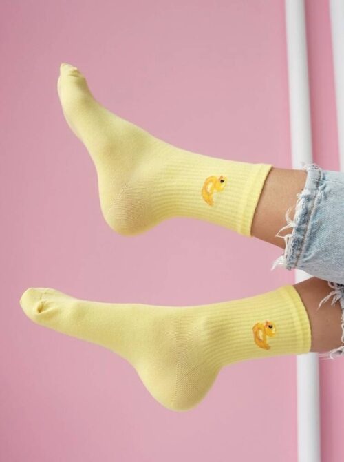 Skarpetki damskie kaczuszki żółte