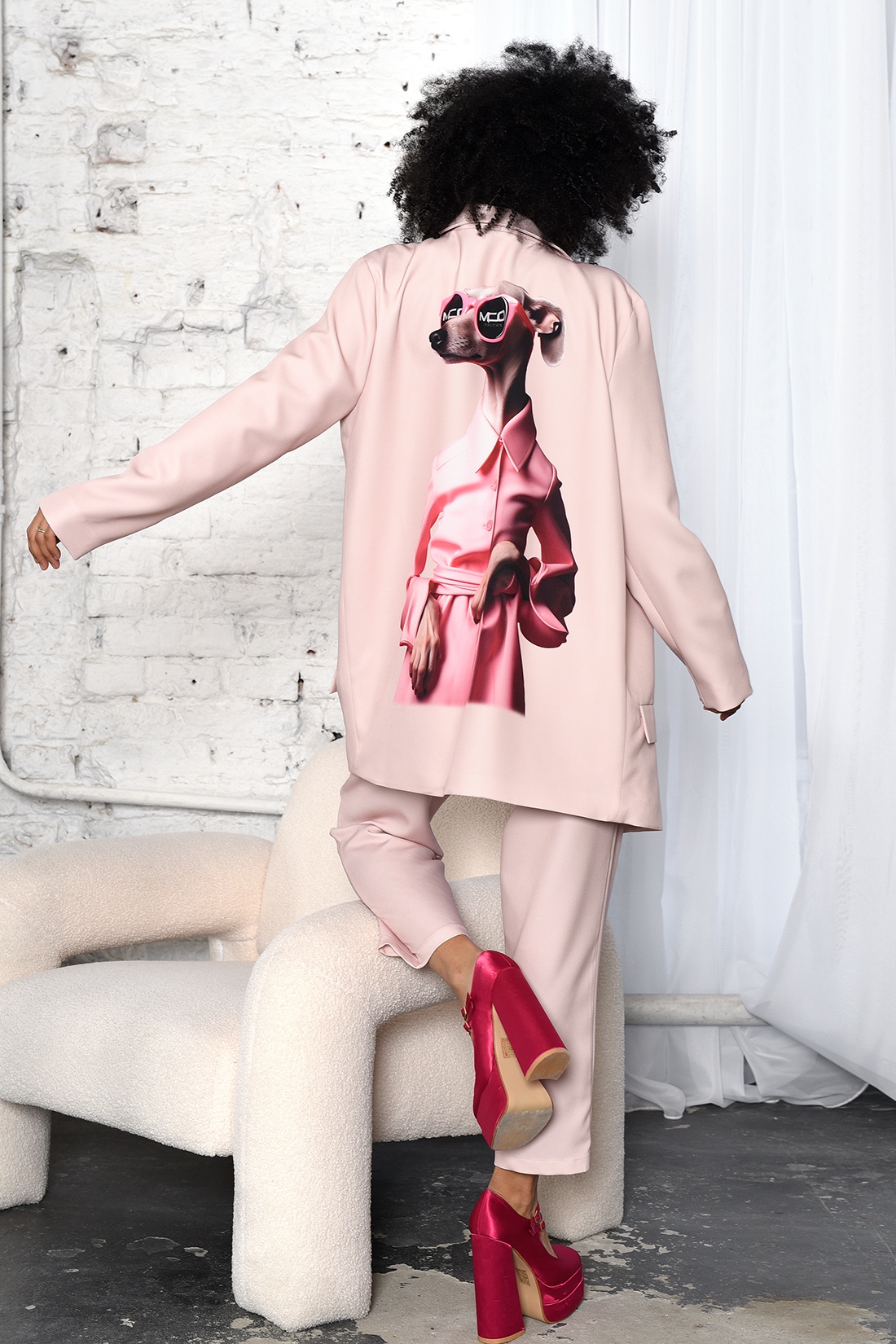 Marynarka oversize MC Lady Dog różowa