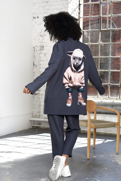 Marynarka jednolita z aplikacją MC Sheepo grafitowa