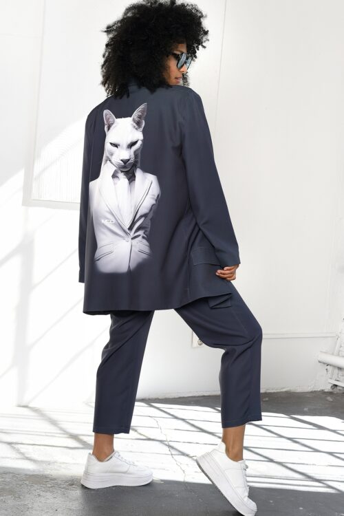 Marynarka z aplikacją MC ElegantCat grafitowa