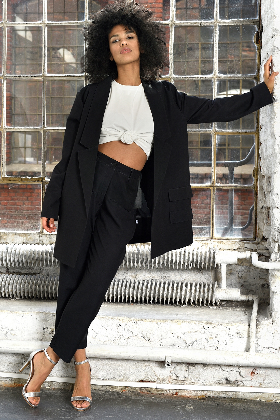 Marynarka jednolita z aplikacją MC Horse czarna