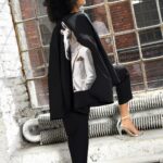 Marynarka jednolita z aplikacją MC Horse czarna