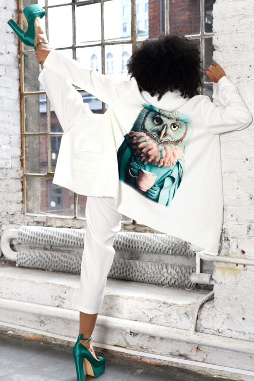 Marynarka oversize MC Owly biała