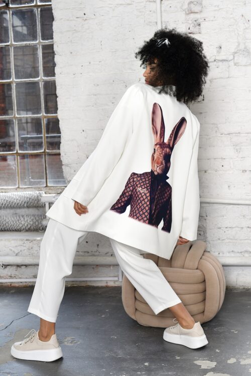 Marynarka przedłużana oversize MC Rabbit biała