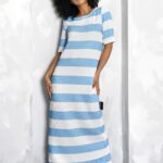 Sukienka prążkowana MC Vacation niebieska