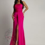 Sukienka satynowa maxi NB Portos amarantowa