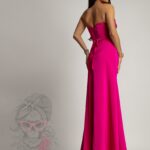 Sukienka satynowa maxi NB Portos amarantowa