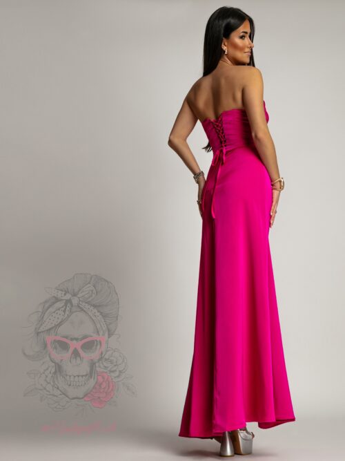 Sukienka satynowa maxi NB Portos amarantowa