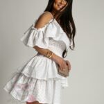 Sukienka z falbankami NB Voler II biała