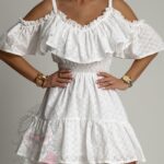 Sukienka asymetryczna NB Voler biała