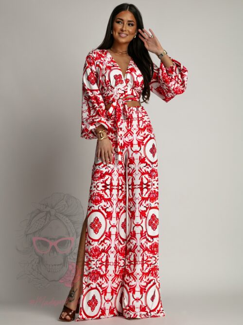 Komplet wakacyjny NB Selas biało-koralowy