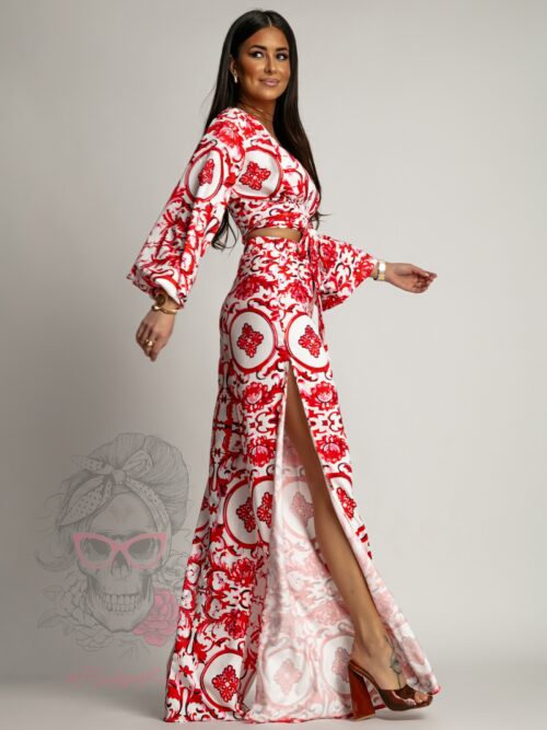 Komplet wakacyjny NB Selas biało-koralowy