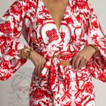 Komplet wakacyjny NB Selas biało-koralowy