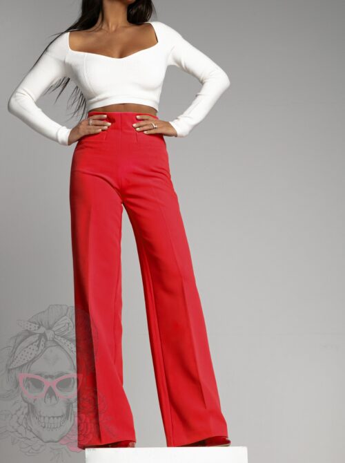 Spodnie eleganckie Mefeto czerwone