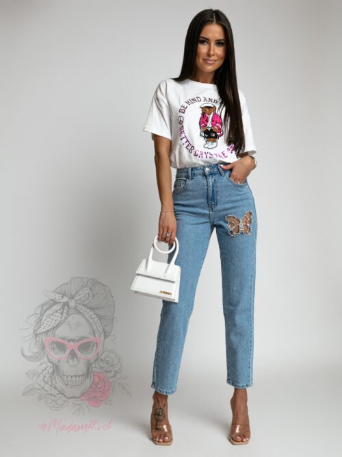 Spodnie jeansowe z motylem Your Fly niebieskie