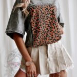 T-shirt dekatyzowany New Attitude szary w panterkę