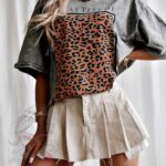 T-shirt dekatyzowany New Attitude szary w panterkę