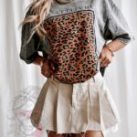 T-shirt dekatyzowany New Attitude szary w panterkę