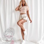 Spódniczko-spodenki jeansowe Mavix beżowe